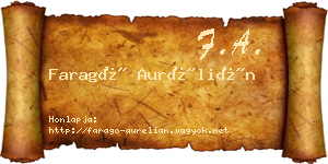 Faragó Aurélián névjegykártya